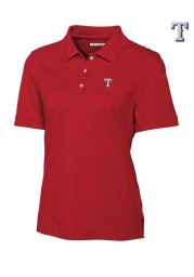 Cutter and Buck Texas Rangers Womens Red Ace Short Sleeve Polo Shirt