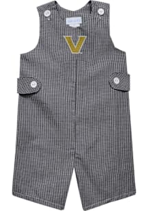 Vive La Fete Vanderbilt Commodores Toddler Black Gingham Overalls