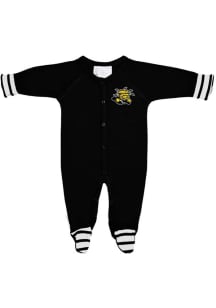Wichita State Shockers Baby Black Striped Footie Loungewear One Piece Pajamas