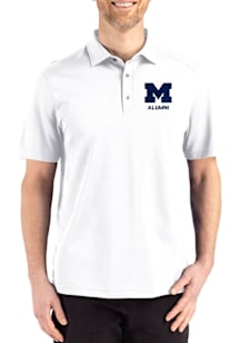 Cutter and Buck Michigan Wolverines Mens White Alumni Advantage Refresh Short Sleeve Polo