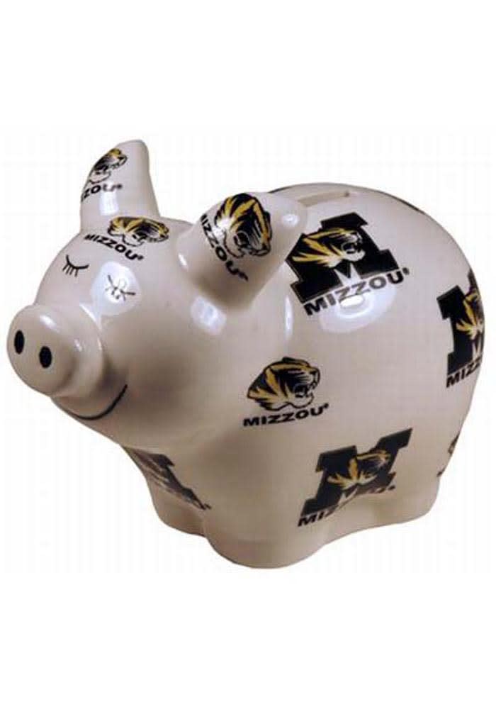 Missouri Tigers White Piggy Bank