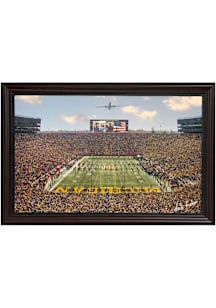Michigan Wolverines 2023 Ohio State Game Poseidon Flyover Picture Frame - Brown