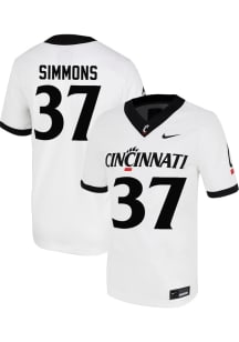 Weston Simmons Nike Mens White Cincinnati Bearcats NIL Game Football Jersey