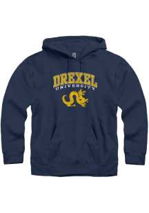 Mens Navy Blue Drexel Dragons Arch Mascot Hooded Sweatshirt