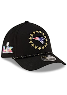 New Era New England Patriots Mens Black Super Bowl LX Participant 39THIRTY M-Crown Flex Hat