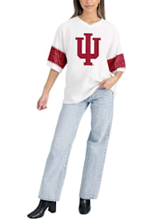 Gameday Couture Indiana Hoosiers Womens White On the Ball Short Sleeve T-Shirt