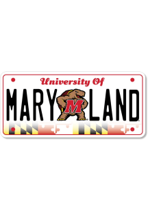 Red Maryland Terrapins 3.5&quot; License Plate Rugged Stickers