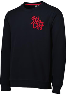 St Louis City SC Mens Navy Blue Chain-Stitch Long Sleeve Fashion Sweatshirt