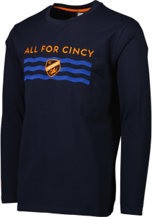 FC Cincinnati Navy Blue Waves Long Sleeve Fashion T Shirt