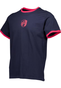 St Louis City SC Navy Blue Ringer Short Sleeve Fashion T Shirt