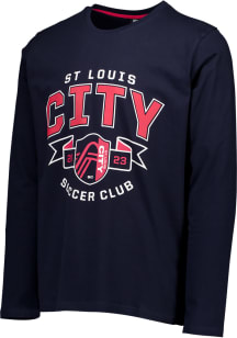 St Louis City SC Navy Blue Arch Banner Long Sleeve T Shirt