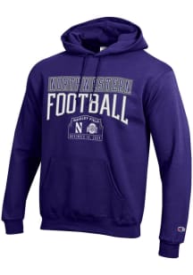 Mens Northwestern Wildcats Purple Champion Wrigley Field 2024 Football Hooded Sweatshirt