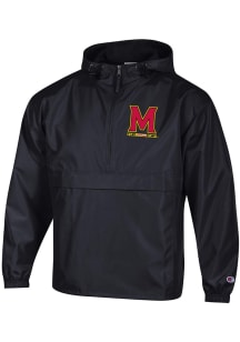 Mens Maryland Terrapins Black Champion 0 Vintage Logo Packable Light Weight Jacket