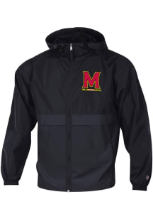 Mens Maryland Terrapins Black Champion Vintage Logo Full Zip Light Weight Jacket