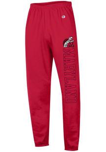 Mens Maryland Terrapins Red Champion 0 Closed Bottom Vintage Logo Sweatpants