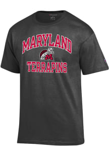 Maryland Terrapins Charcoal Champion Vintage Number One Design Short Sleeve T Shirt