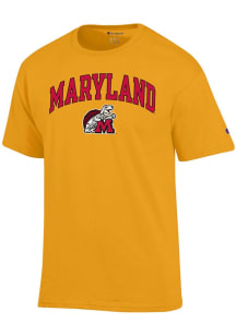 Maryland Terrapins Gold Champion Vintage Arch Mascot Short Sleeve T Shirt