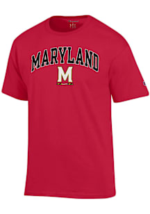 Champion Maryland Terrapins Red Arch Mascot Short Sleeve T Shirt