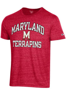 Champion Maryland Terrapins Red 0 Number One Design Triblend Short Sleeve T Shirt