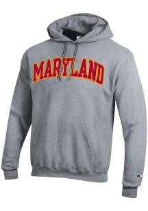 Mens Maryland Terrapins Grey Champion 0 Arch Name Twill Hooded Sweatshirt