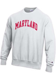 Mens Maryland Terrapins White Champion Arch Name Reverse Weave Hooded Sweatshirt