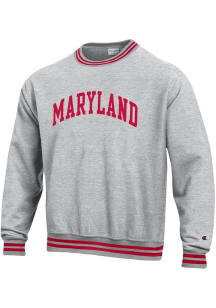 Mens Maryland Terrapins Red Champion 0 Arch Name Reverse Weave Rib Crew Sweatshirt