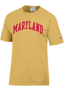 Maryland Terrapins Gold Champion Arch Name Garment Dyed Short Sleeve T Shirt