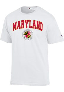 Maryland Terrapins White Champion Arch Seal Short Sleeve T Shirt