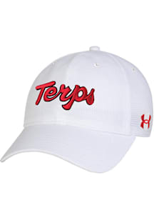 Under Armour Maryland Terrapins Sideline Armourvent High Crown Adjustable Hat - White