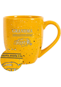 North Dakota State Bison Grandma 16oz Speckle Ceramic Mug - Yellow
