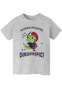 Vive La Fete Florida Atlantic Owls Youth Grey Dino-Riffic Short Sleeve T-Shirt