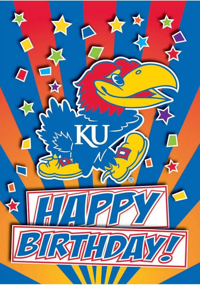 Kansas Jayhawks Happy Birthday Confetti Card