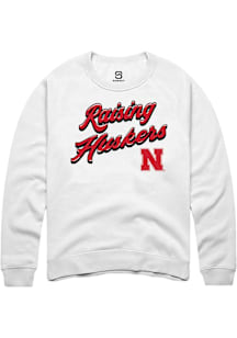 Summit Sportswear Nebraska Cornhuskers Mens White RAISING MASCOTS Long Sleeve Crew Sweatshirt