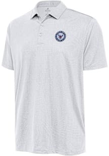 Antigua Navy Mens White Ellipse Short Sleeve Polo