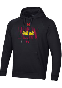 Mens Maryland Terrapins Black Under Armour Football Hooded Sweatshirt