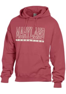 Mens Red Maryland Terrapins ComfortWash Hooded Sweatshirt