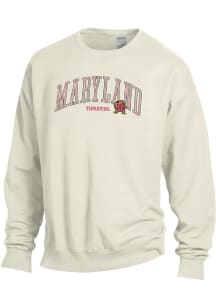 Mens Oatmeal Maryland Terrapins ComfortWash Crew Sweatshirt