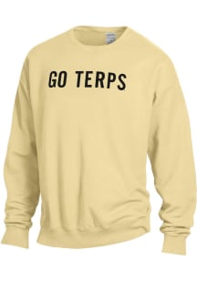 Mens Gold Maryland Terrapins ComfortWash Crew Sweatshirt