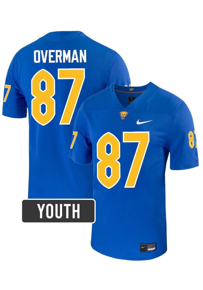 Pitt Panthers Jake Overman Youth NIL Name And Number BLUE Football