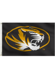Missouri Tigers 3x5 Black Grommet Black Silk Screen Grommet Flag