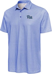 Antigua Pitt Panthers Mens Blue Breeze Short Sleeve Polo