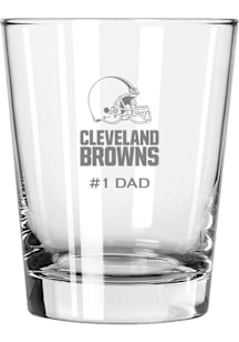 Cleveland Browns Dad 15oz Rock Glass - White