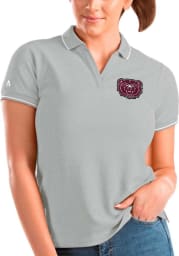 Antigua Missouri State Bears Womens Grey Affluent Short Sleeve Polo Shirt