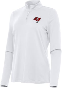 Antigua Tampa Bay Buccaneers Womens White Reprocess Recycled Qtr Zip