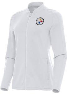 Antigua Pittsburgh Steelers Womens White Continual Light Weight Jacket