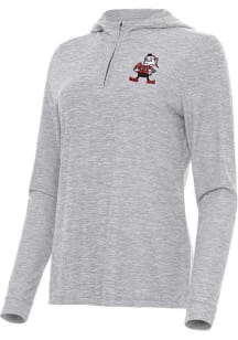 Antigua Cleveland Browns Womens Grey Classic Daybreak 1/4 Zip Pullover