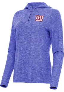 Antigua New York Giants Womens Blue Daybreak Qtr Zip Pullover