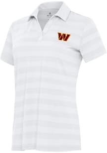 Antigua Washington Commanders Womens White Tunnel Short Sleeve Polo Shirt