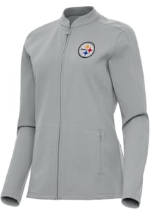 Antigua Pittsburgh Steelers Womens Grey Regard Light Weight Jacket