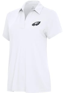 Antigua Philadelphia Eagles Womens White Era Short Sleeve Polo Shirt